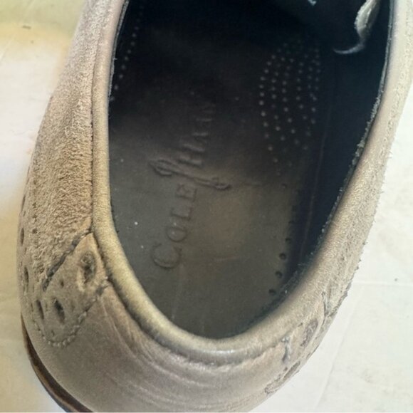 COLE HAAN Grand Leather Wingtip Oxford Loafers Shoes Men 8.5 M Gray Blue Loafer - Picture 14 of 16